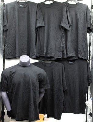 NIKE 100% HEAVY COTTON T-SHIRT 6 PACK SZ ADULT 2X-LARGE BLACK NEW FREE SHIPPING