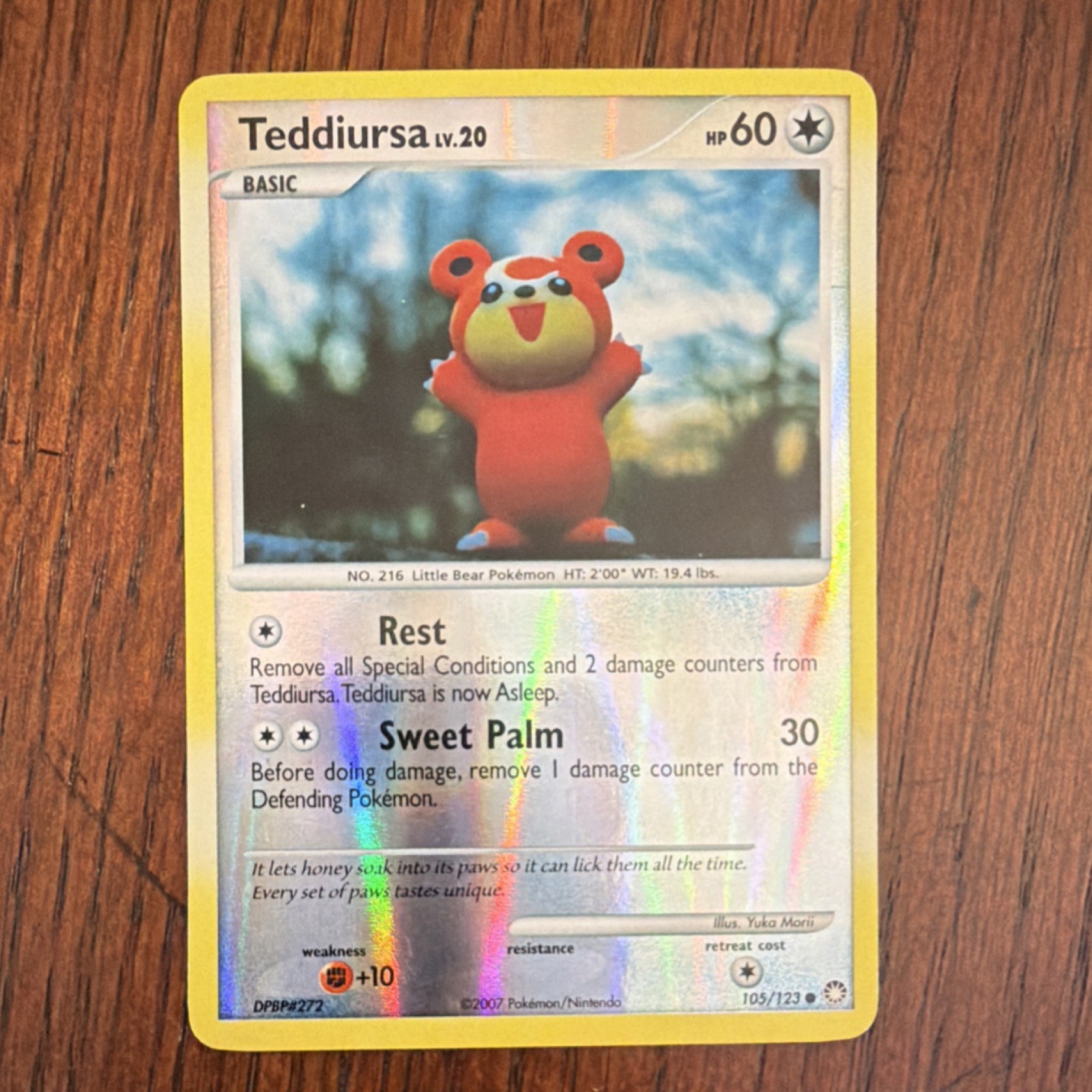 Pokémon Teddiursa 105/123 Mysterious Treasures Reverse Holo 2007