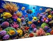 5D Fish Diamond Art Kits for Adults, DIY Large Size Marine Life Diamond Painting