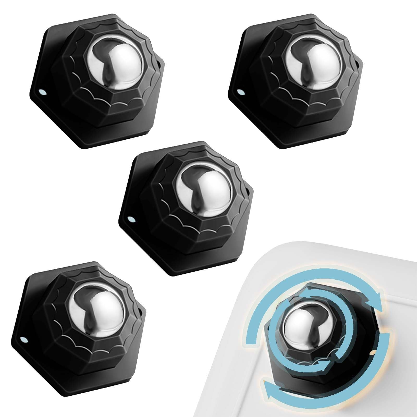 Roulettes pour meubles universelles 200kg sans perçage lot de 4 schwarz