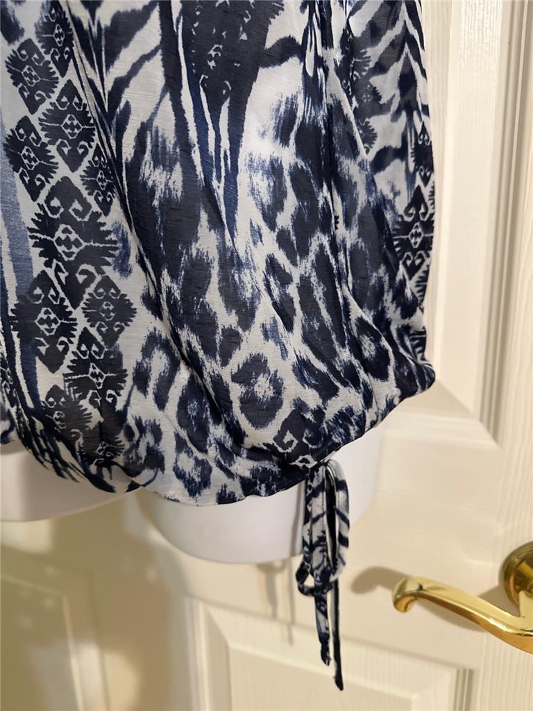 INC International Concepts Navy Gathered Polyester Blouse Shirt 2X