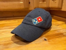 Domino's Pizza Hat Cap Delivery Gear Employee Blue Gray Adjustable Reflective