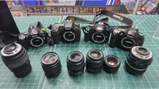 DSLR Digital Cameras x4 Inc Nikon D300, D40, D70 & Canon 450D with 6 Lens.