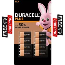 7 Pack Duracell Plus 9V Volt Batteries 6LR61/MN1604 Smoke Alarms Etc