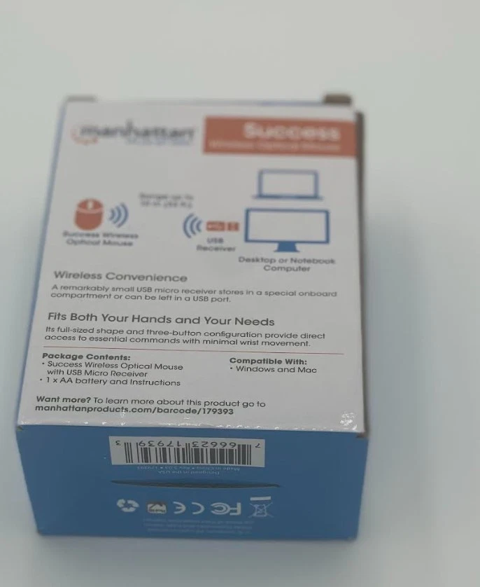 Manhattan - SUCCESS - Wireless OPTICAL Mouse - Green & Black - NEW - Image 2 of 2