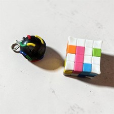 Mini 3x3x3 Cube Twist Puzzle Keychain, Multicolor Plastic Strategy Toy