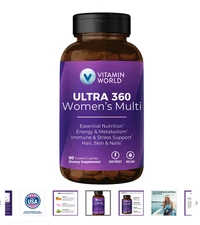 Vitamin World Ultra 360 Women's Multi 90 coated caplets Exp. 09/27