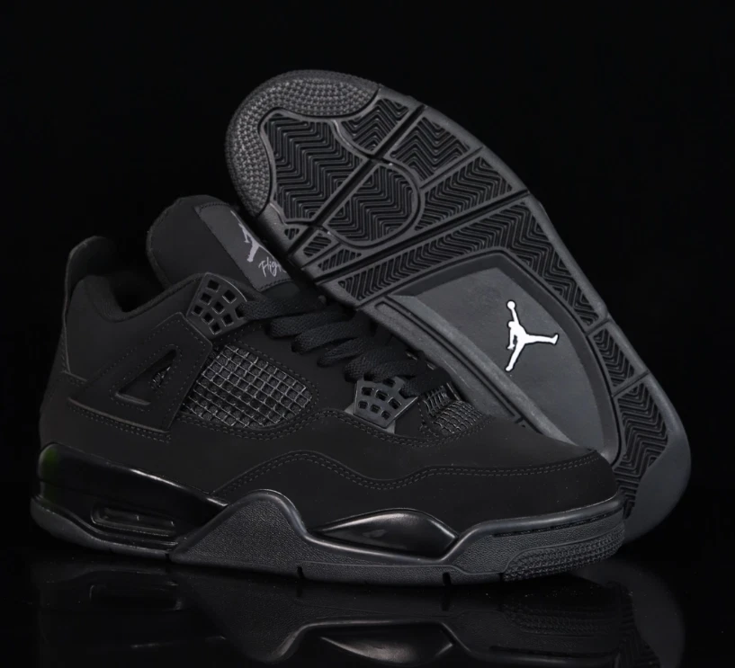 Мужские баскетбольные кроссовки Jordan 4 ретро черный кот средний верх размер 11 - Изображение 2 из 4