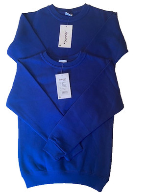 Brandneu mit Etikett 2 x BANNER Alter 9/10 TIEF ROYALBLAU Auswahl Schulterfreie SWEATSHIRTS