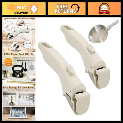 Removable Pot Handle Set for Thin Cookware - 2 Pack, Heat-Resistant, Space-Savin