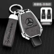New Metal Key Fob Silver Shell Case For Mercedes-benz