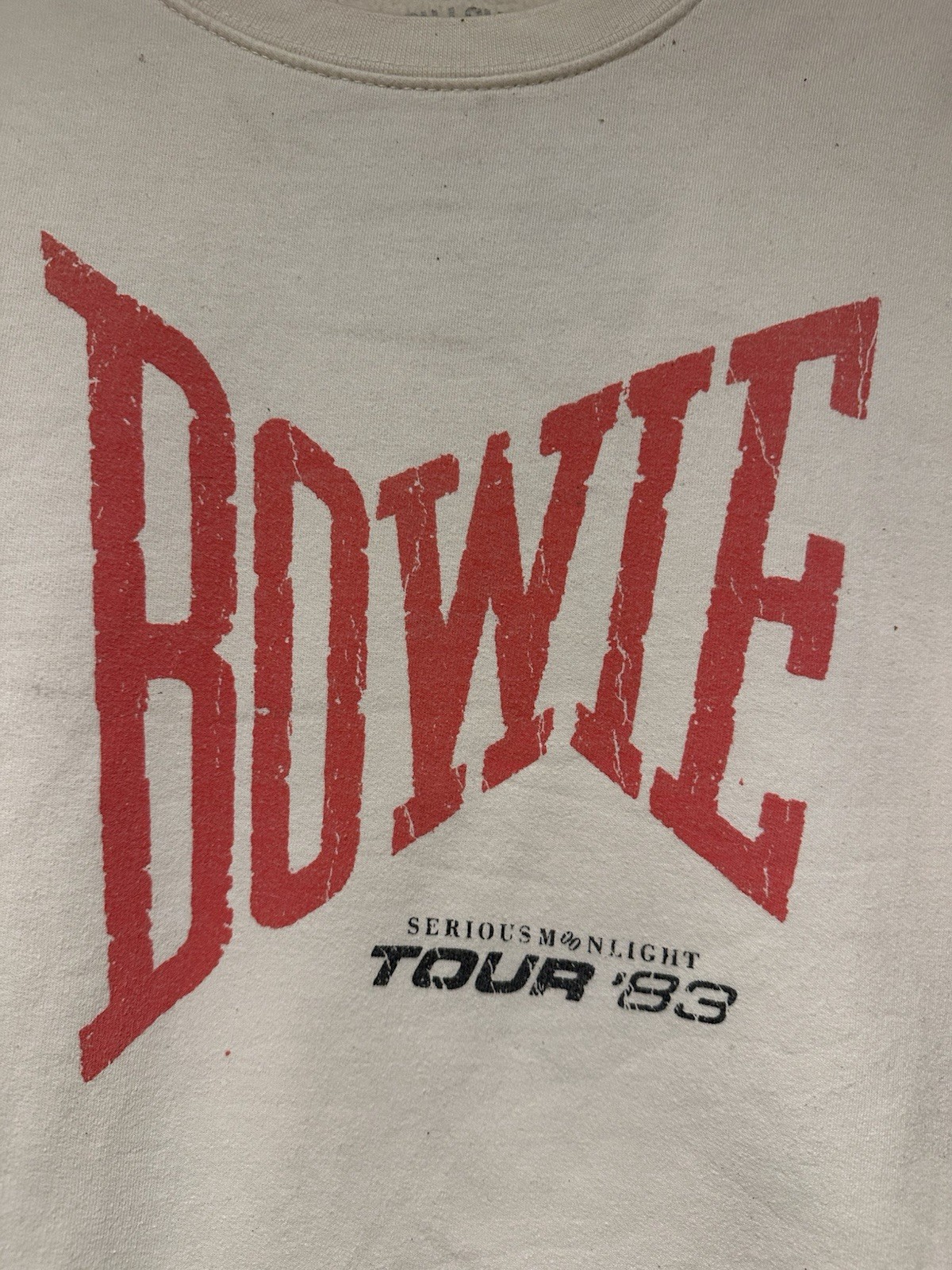 David Bowie - Serious Moonlight 1983 Tour Collection Sweatshirt - S - Beige
