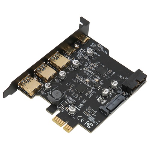 PCIE 1X to USB Expansion Card 3xUSB3.0 2xType C 19pin 5 Port Expansion Adapter - Afbeelding 7 van 12
