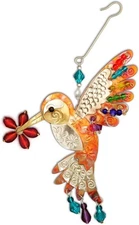Peaceful Hummingbird Bird Ornament Metal Fair Trade Pilgrim Imports New