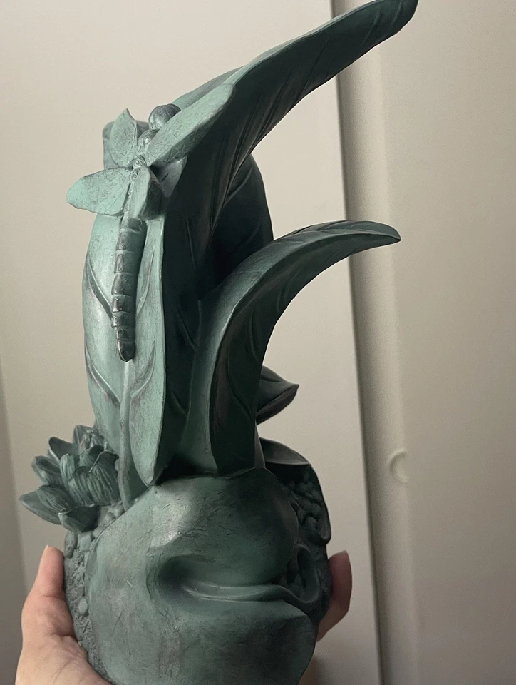 Декор полки из зеленой керамики/глины высотой 10 дюймов - Изображение 2 из 4