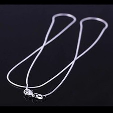 Genuine 925 Sterling Silver Snake Necklace Chain Cord Choice of Width & Length