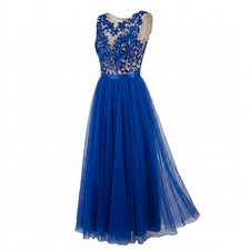 Sherri Hill Royal Blue Lace Evening Gown - Size 6/8