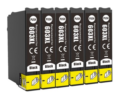 6 schwarze XL Tintenpatronen kompatibel mit Epson WF-2810DWF WF-2830DWF WF-2835DWF