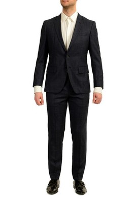 Hugo Boss Men's ''Huge3/Genius5'' Slim Fit 100% Wool Plaid Suit US 38S IT 48S