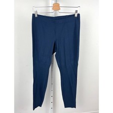 J. JILL S Stretch Knit Pants Leggings Skinny Twill Textured Elastic Waist Blue