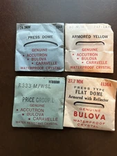 LOT OF 4 BULOVA ACCUTRON CARAVELLE CRYSTALS