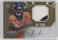 2014 Certified Freshman Fabric Signatures Gold Mirror /25 Cody Latimer Auto 5c9