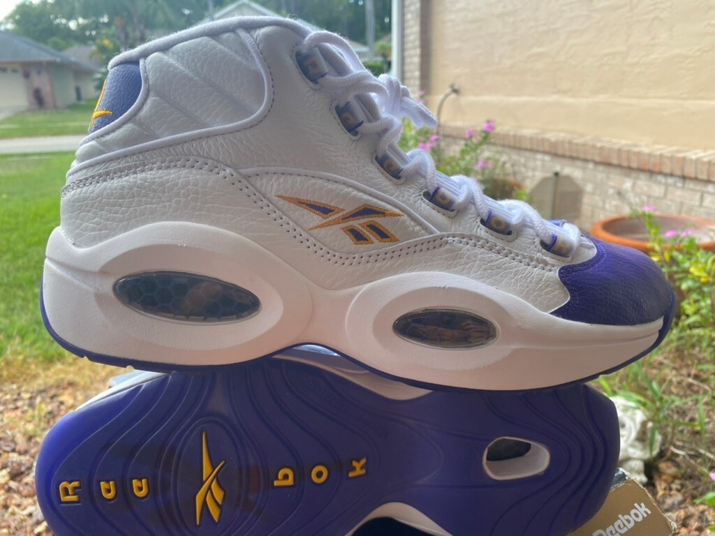 Reebok Question Mid Kobe PE Purple Yellow Size 11 Exclusive Brand