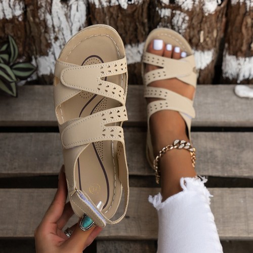 Womens Summer Orthopedic Wedge Sandals Walking Slingback Flat Casual Shoes Size - Picture 9 of 13