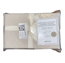 New H M Home Baby Duvet Cover set 144 thread count organic cotton Beige