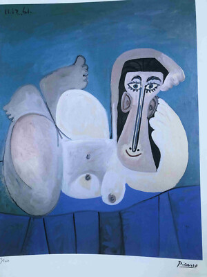 Pablo Picasso Lithography off set cm 50x70 Signing on plate with