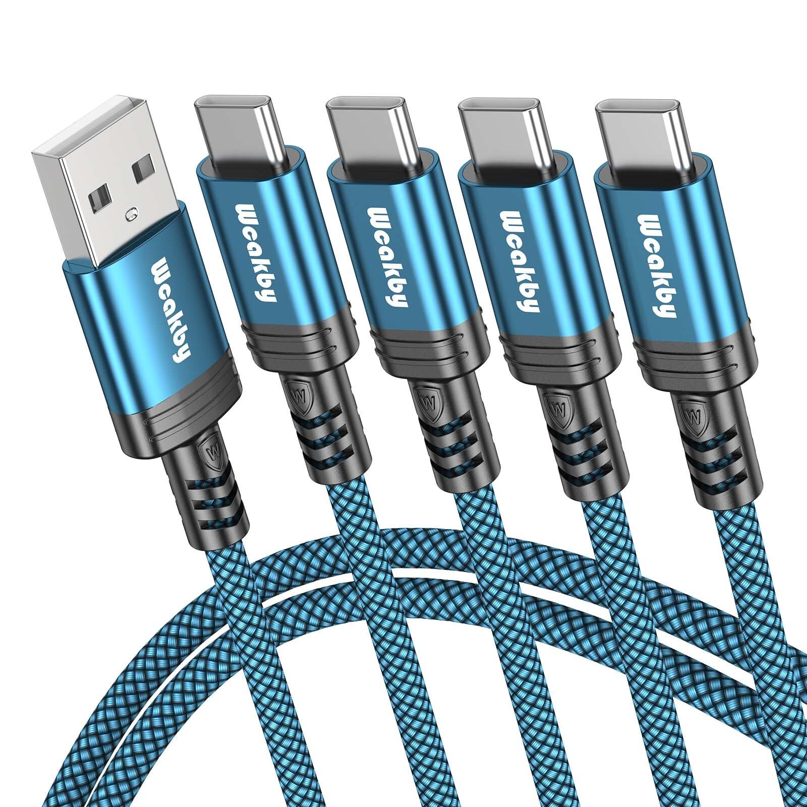 USB C Cable Fast Charging Cable,(4 Pack 1.6ft+3.3ft+6.6ft+6.6ft) Type C to US...-image