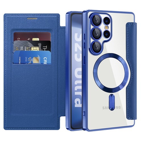 Coque Etui Plaqué Magnétique Flip Cuir Antichoc Pour Samsung S25 S24 FE S23 A55 - Photo 4 sur 16