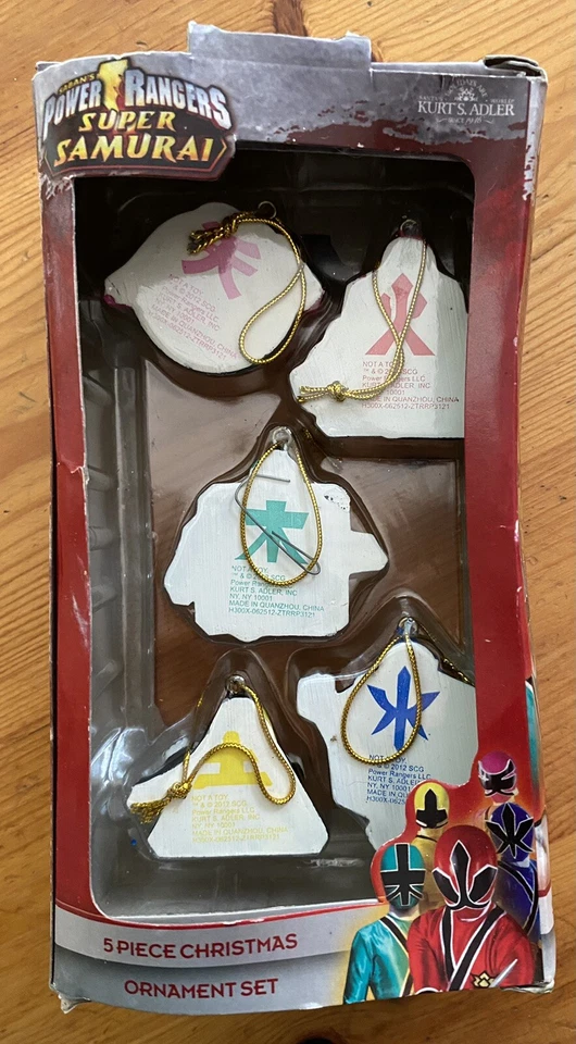 Juego de 5 adornos navideños Power Rangers KURT ADLER 2012 Foto 2 de 4