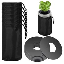 6Pcs Kratky Lids Wide Mouth Hydroponic Cover Lids with Blackout Sleeves