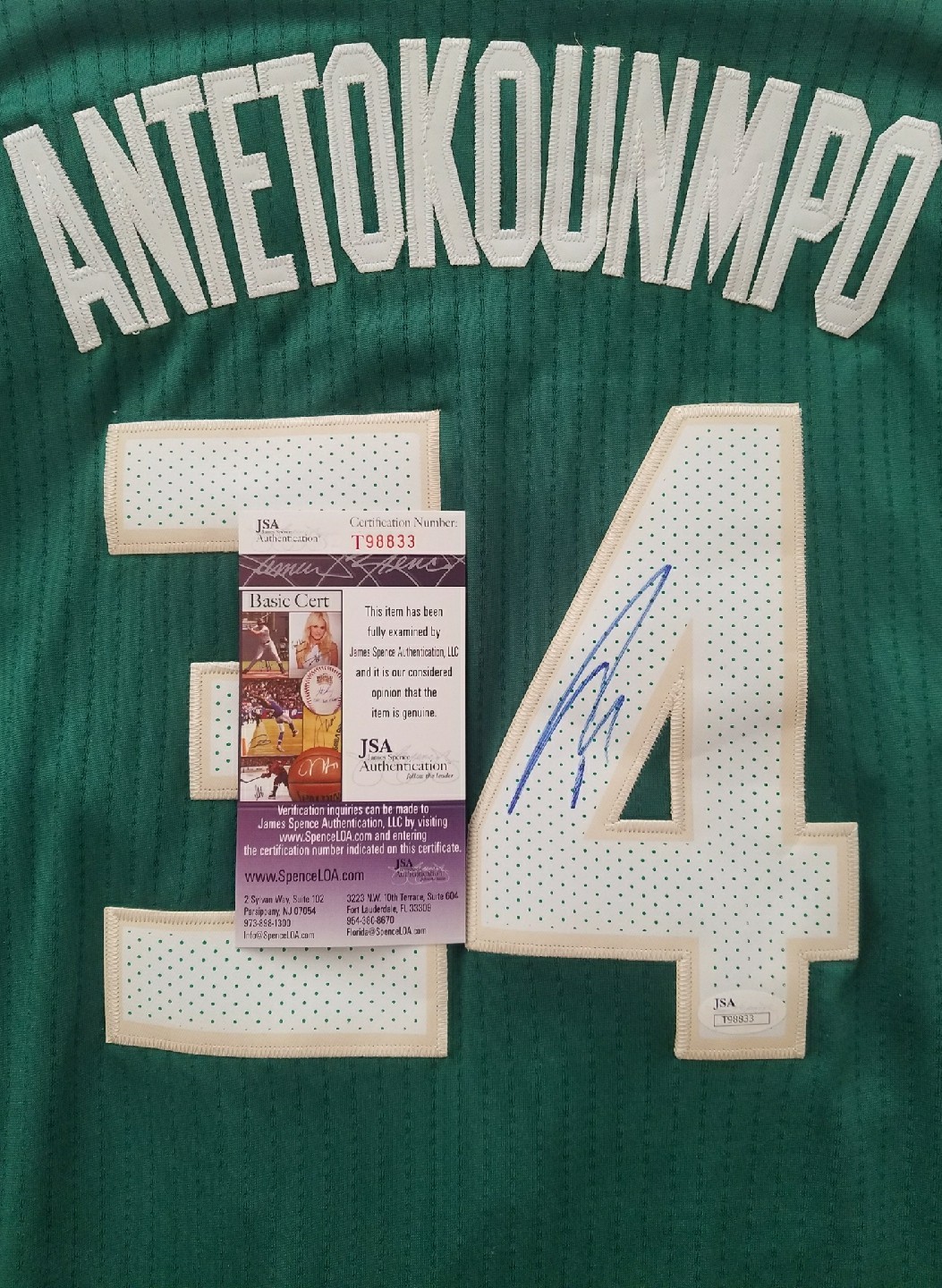 Giannis Antetokounmpo "The Greek Freak" Signed Jersey Size XL. JSA CERTIFIED 