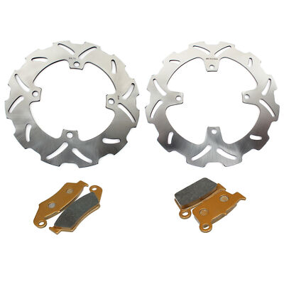 For Kawasaki Full Set Brake Discs Rotors Pads KLX450R 08-17 KX250F KX450F 06-14