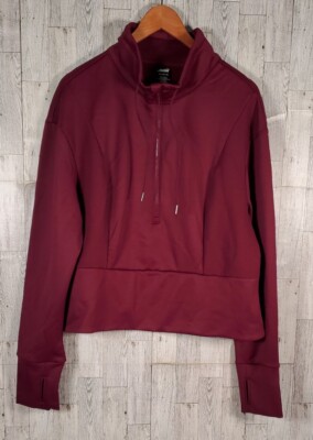 Avia Quarter-Zip Ribbed Pullover Jacket Sizes XL, 2X, 3X Purple