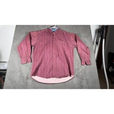 Vtg Chaps Ralph Lauren Button Down Shirt Geometric Unique Print Long Sleeve LG