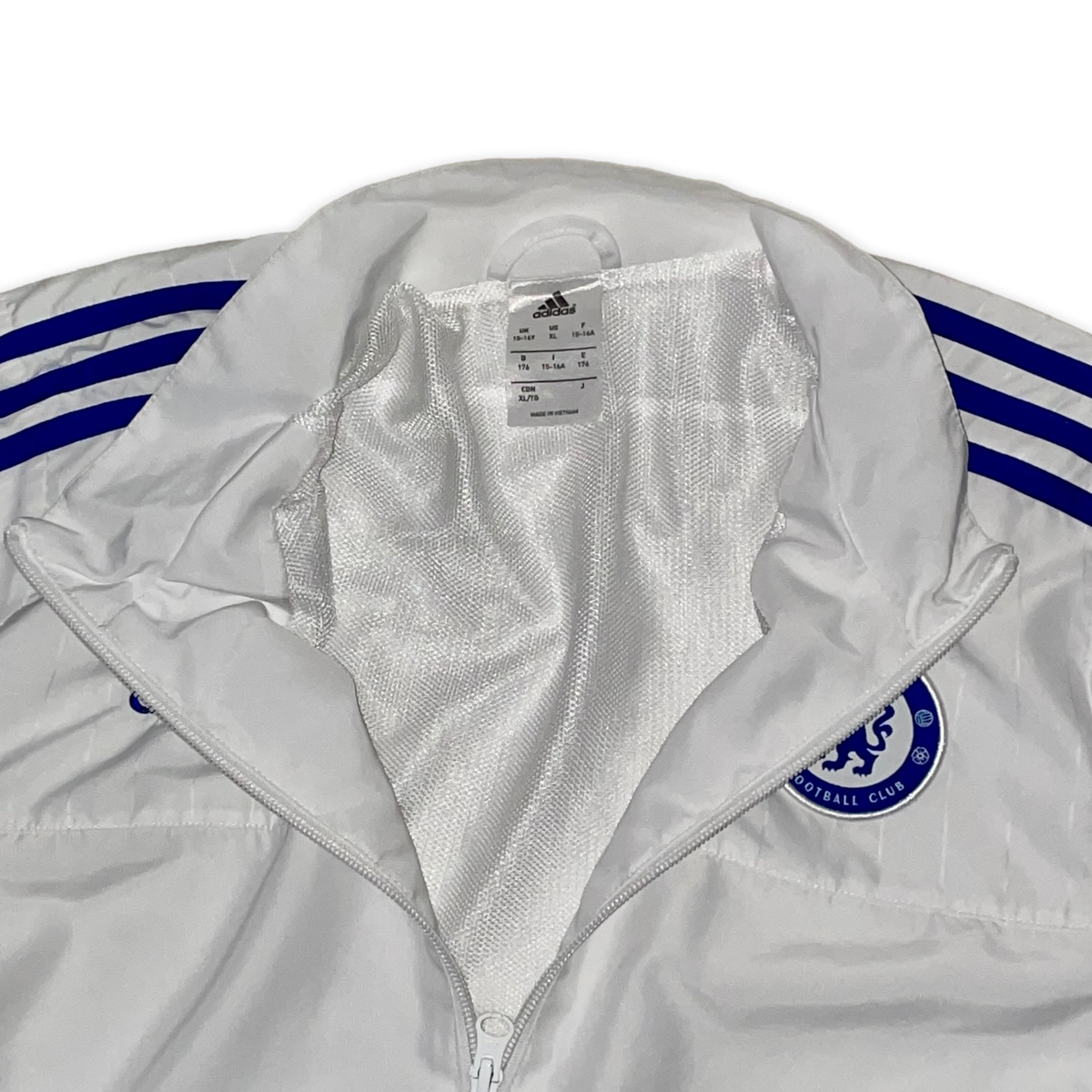 Adidas Vintage Rare Jacket WIndbreaker Chelsea Soccer White Blue