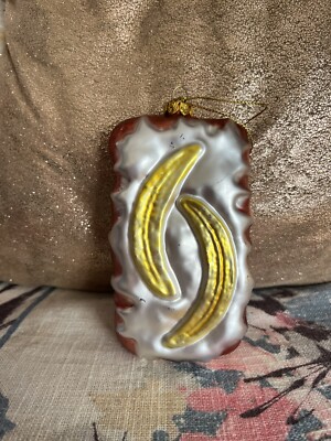 BANANENBROT mundgeblasenes Glas Christbaumschmuck Kugel PAPERCHASE Essen