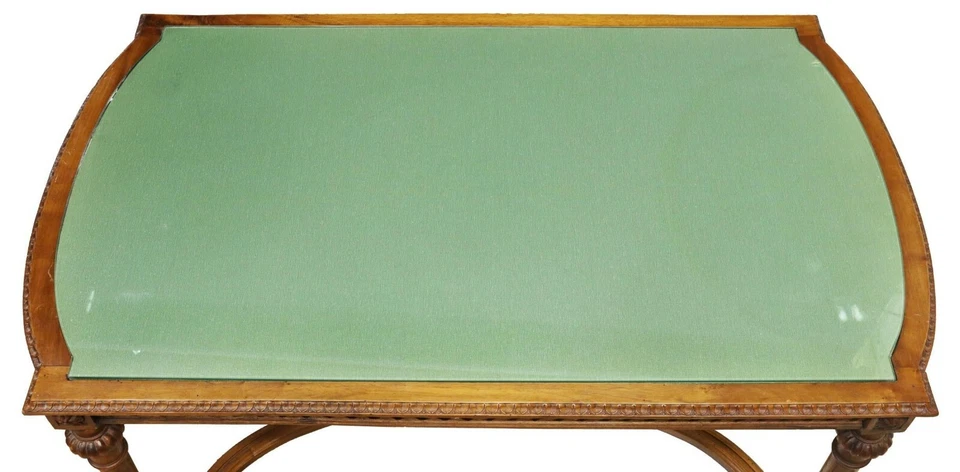 Antique Table, Louis XVI Style Glass-Top Walnut Salon Table, Rectangle, 1800s!! - Image 3 of 4