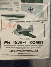 Vtg  Paper Model Kit Plane Me 163B-1 Komet Wilhelmshaven