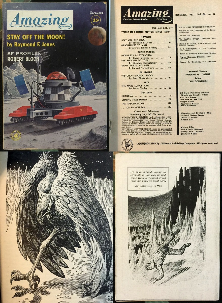 コレクション The Nature Of Inspiration (1962) AMAZING Stories Dec 1962 V36N12 VINTAGE SCI-FI pulp R Bloch R