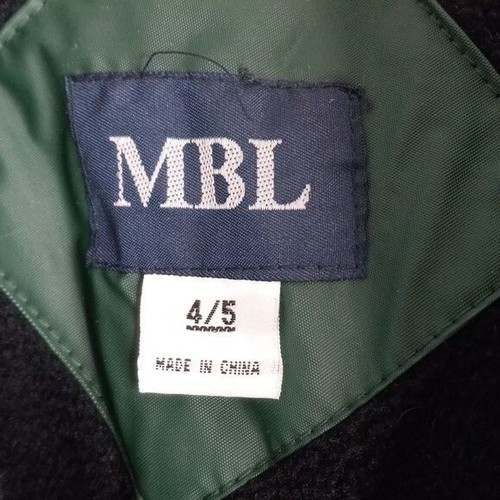MBL 4/5 Boys Reflective Hooded Jacket Green Blue PVC Vinyl Polyester Coat - Bild 3 von 9