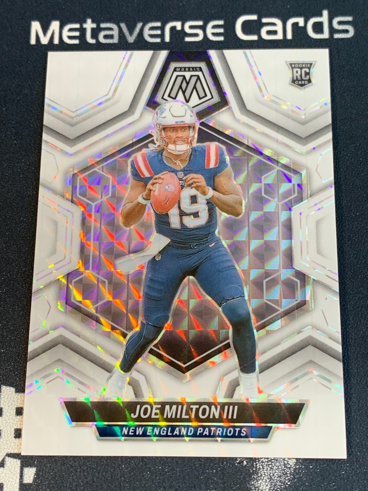 2024 Panini Mosaic Football White Prizm Rc Rookie Joe Milton III 05/25 #397