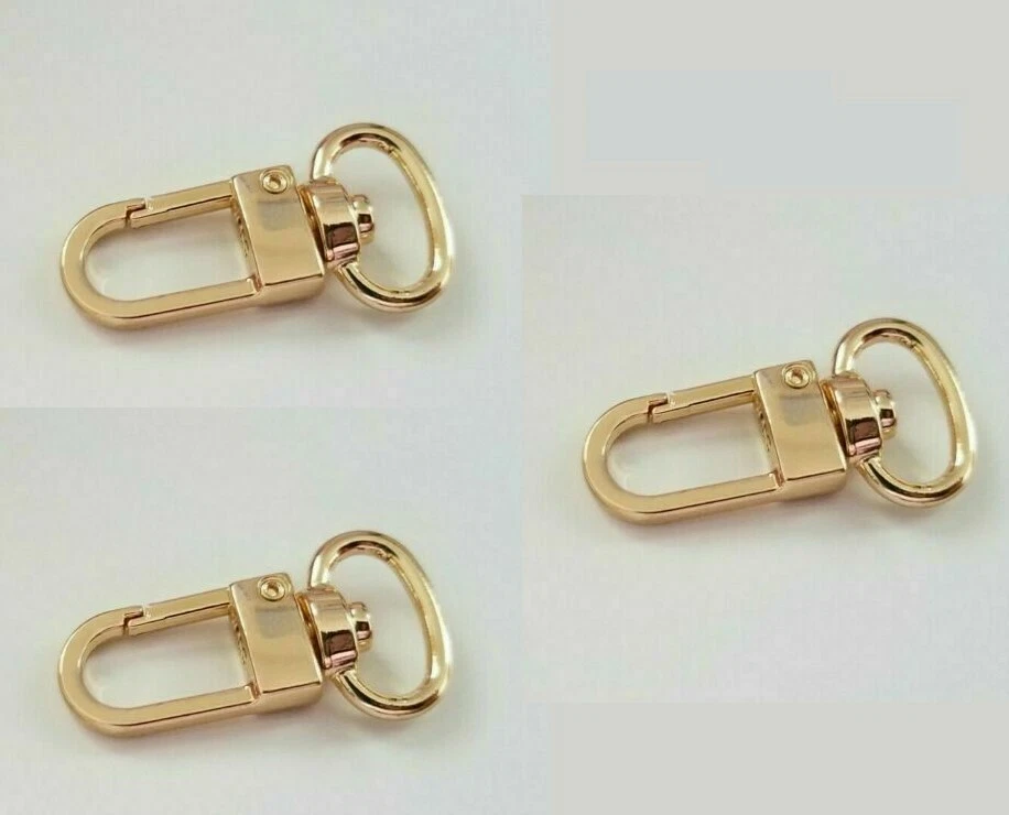 3x Luggage Tag Swivel Hook for Louis Vuitton ,Bag Charm, Name Tag Clasp LV GOLD