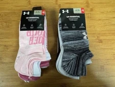 NEW-WOMEN'S UNDER ARMOUR ESSENTIAL 6PK NO SHOW SOCKS, #1379902, SIZE 6-10 $22.00