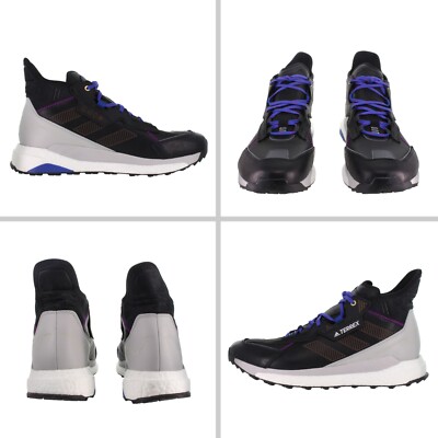 Adidas Men's TERREX FREE HYPERBLUE MID Black - Grey Hiking Shoes NIB