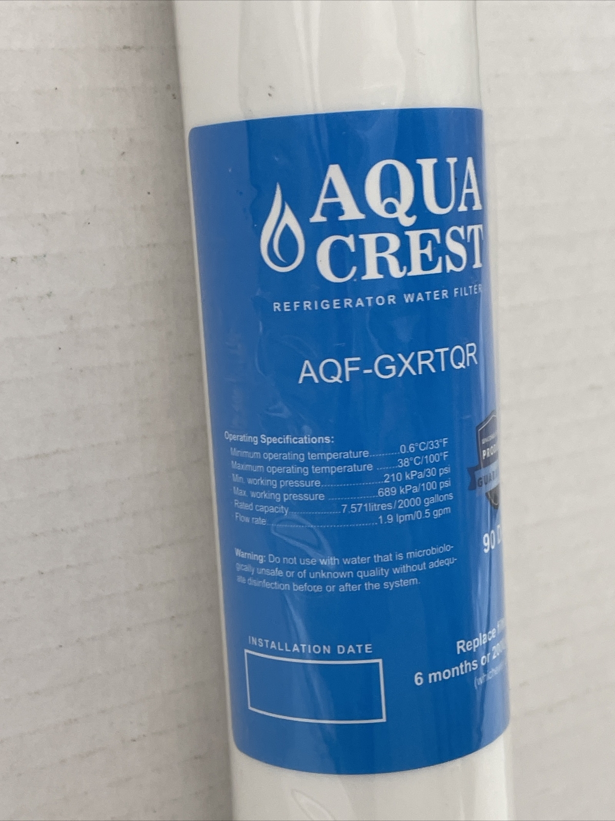 Sealed Aqua Crest AQFGXRTQR GE Refrigerator Water Filter In Line V001