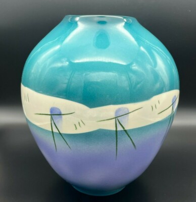 VINTAGE Harris & Stiles Studio Art Pottery Vase - SIGNED B Harris & DATED 1986